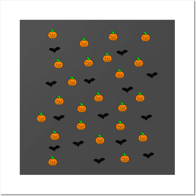 pumpkin and bat Wall Art by Anna Kobylarz32